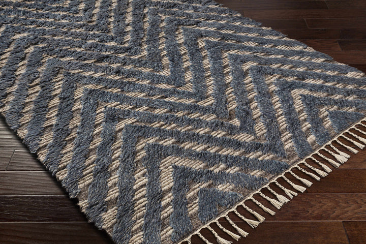 Lambsburg Blue And Gray Modern Style Hand Knotted Area Rug