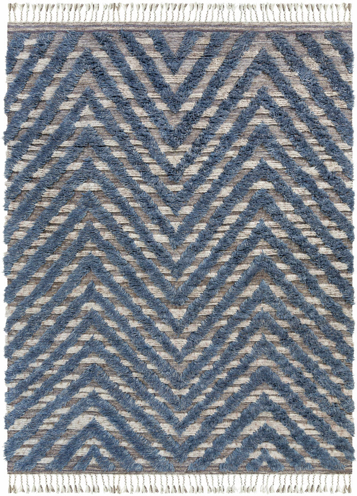 Lambsburg Blue And Gray Modern Style Hand Knotted Area Rug