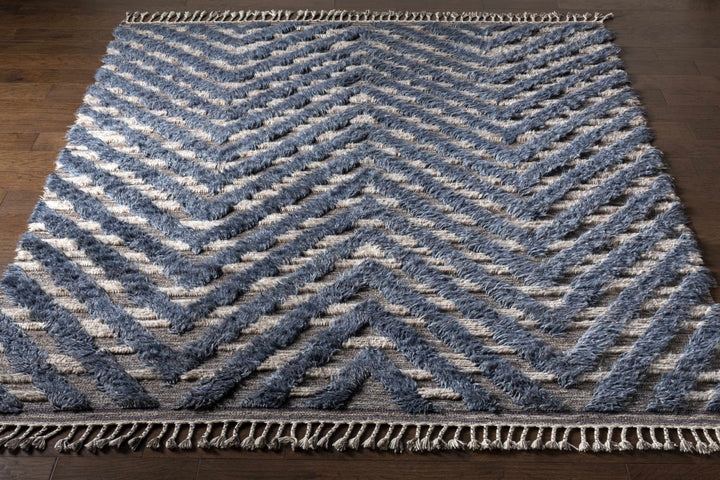 Lambsburg Blue And Gray Modern Style Hand Knotted Area Rug