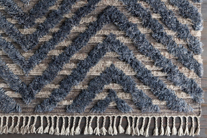 Lambsburg Blue And Gray Modern Style Hand Knotted Area Rug