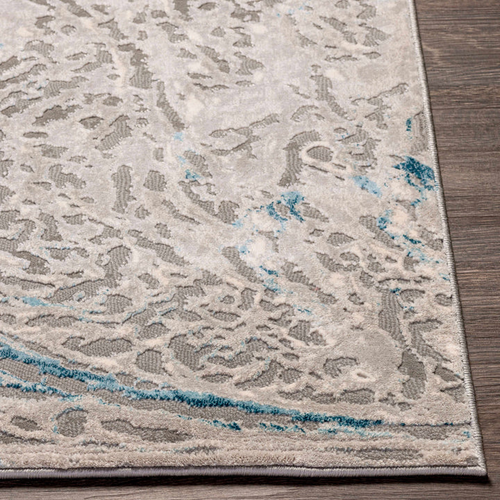 Lambton Modern Abstract Design Gray And Blue Area Rug