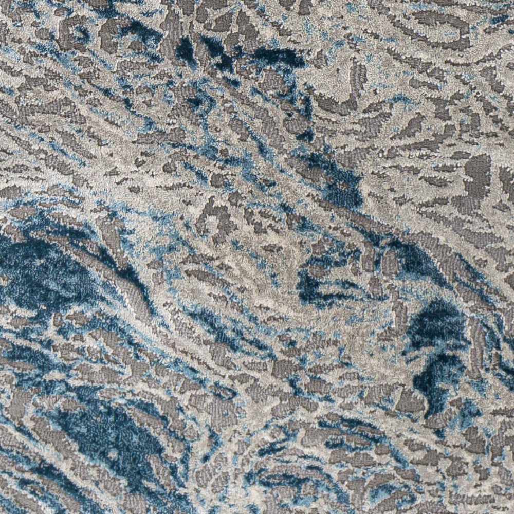 Lambton Modern Abstract Design Gray And Blue Area Rug
