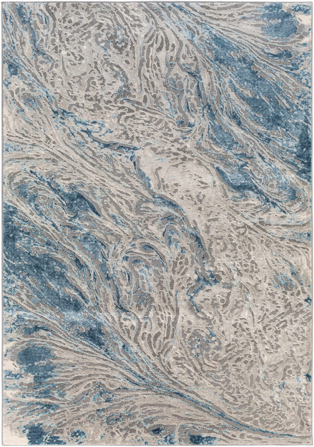 Lambton Modern Abstract Design Gray And Blue Area Rug - The Rug Decor