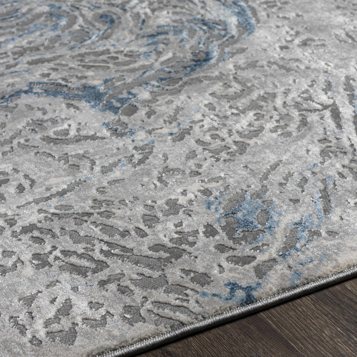 Lambton Modern Abstract Design Gray And Blue Area Rug - The Rug Decor