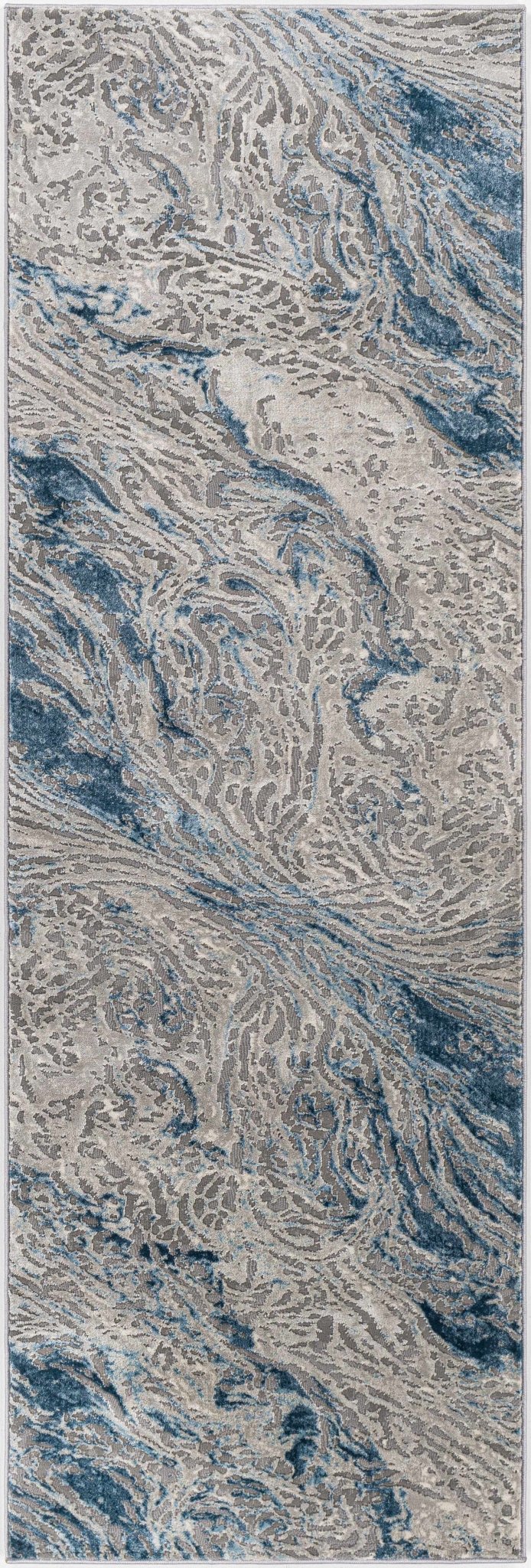 Lambton Modern Abstract Design Gray And Blue Area Rug - The Rug Decor