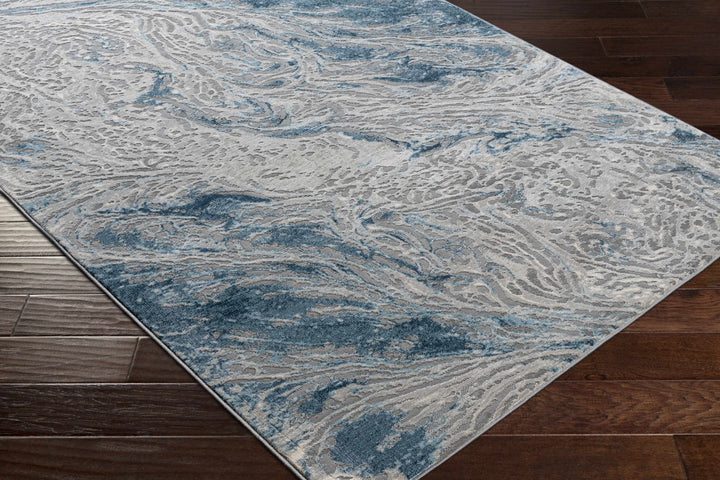 Lambton Modern Abstract Design Gray And Blue Area Rug - The Rug Decor