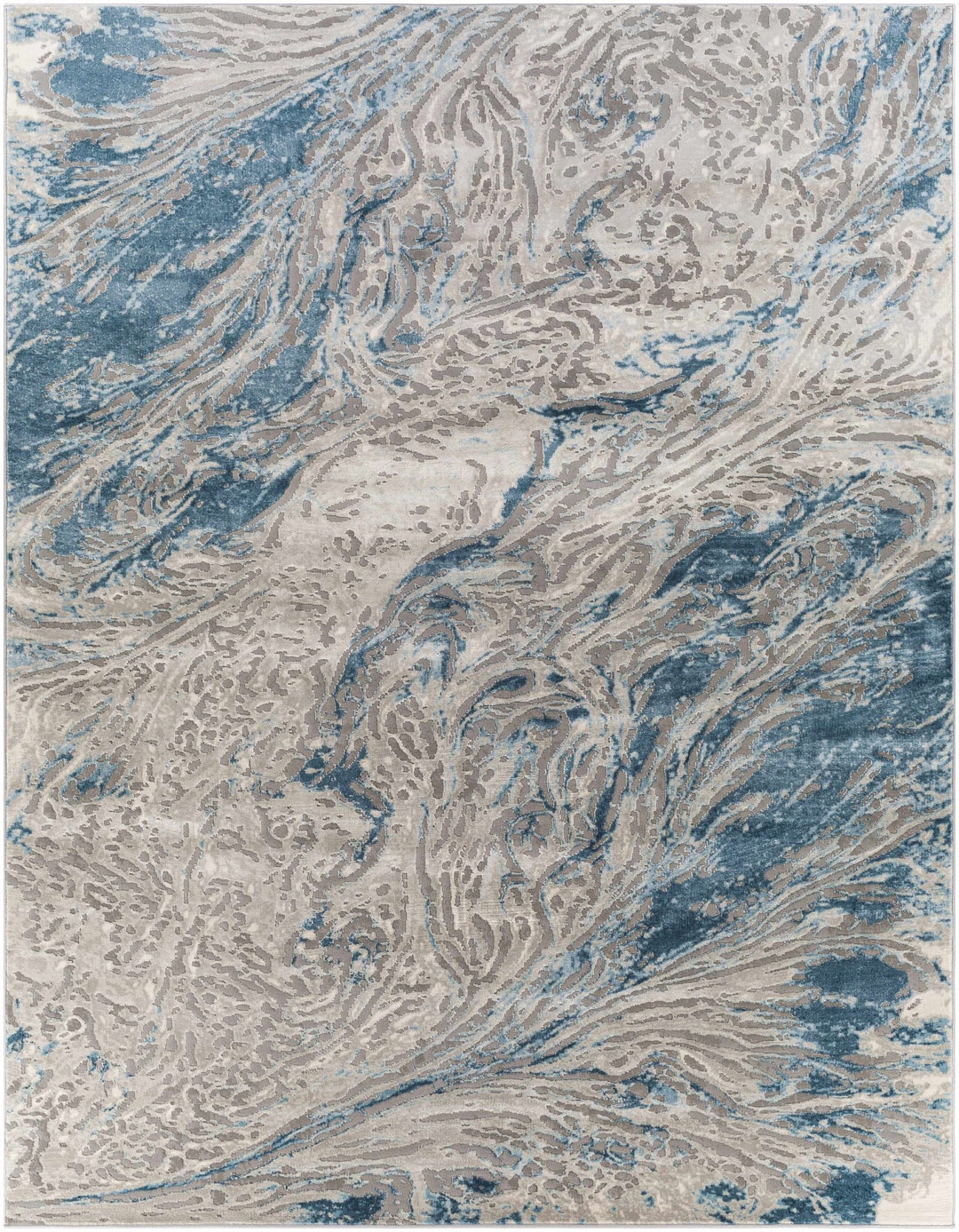 Lambton Modern Abstract Design Gray And Blue Area Rug - The Rug Decor