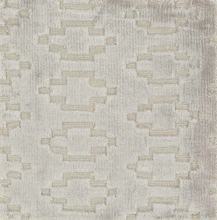 Lamoni Contemporary Geometrical Gray And Silver Viscose Rug - The Rug Decor