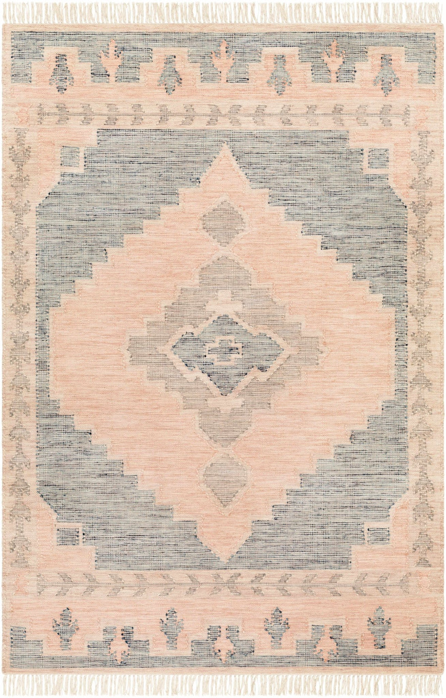 Lana Traditional Kilim Peach And Gray Rug - The Rug Decor