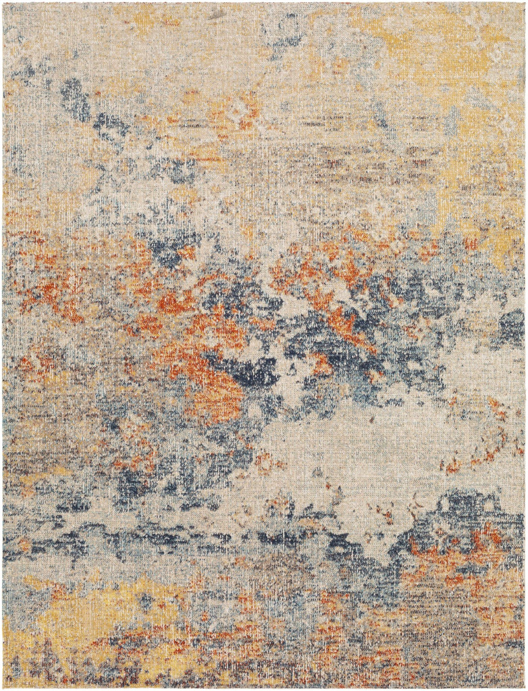 Landen Contemporary Abstract Camel And Blue Rug - The Rug Decor