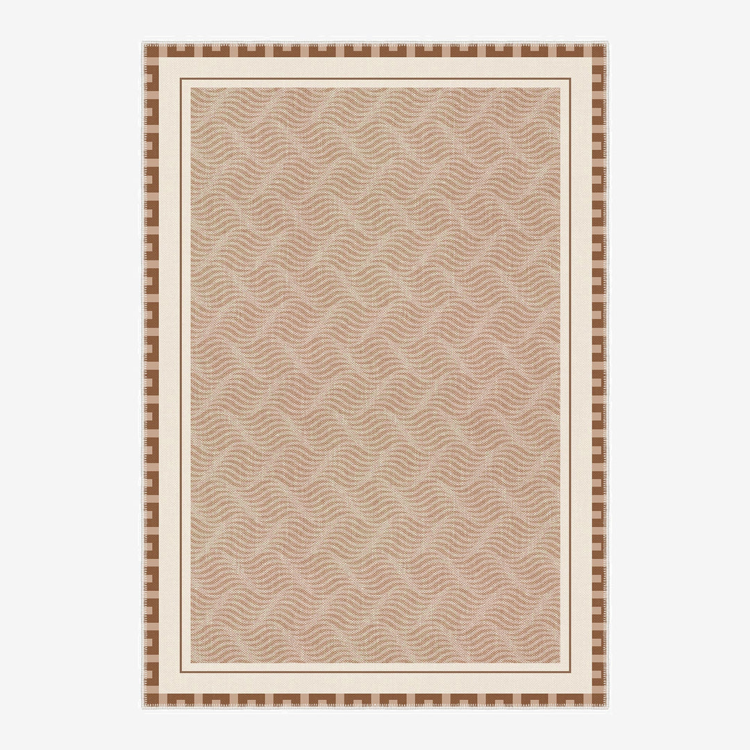 Lantern Design Beige Machine Washable Cotton Area Rug - The Rug Decor