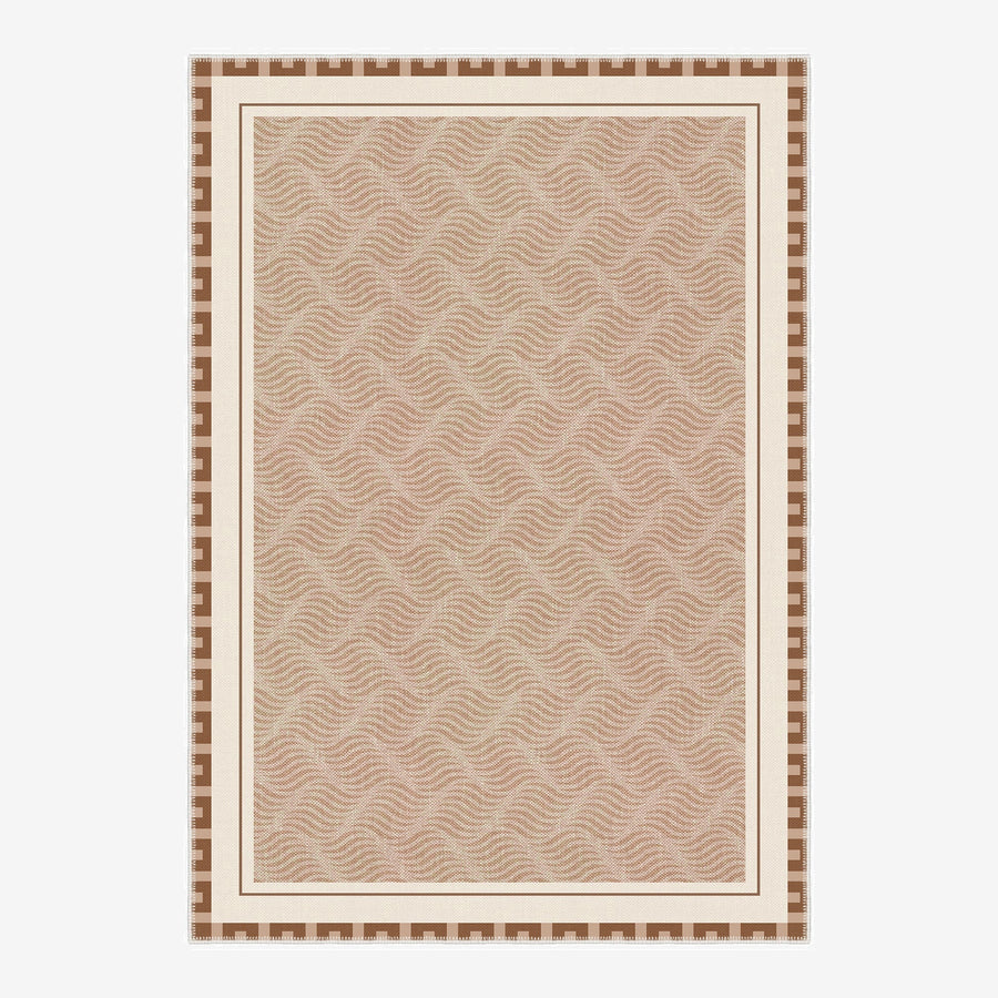 Lantern Design Beige Machine Washable Cotton Area Rug - The Rug Decor