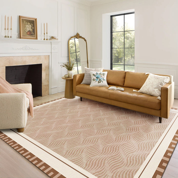 Lantern Design Beige Machine Washable Cotton Area Rug - The Rug Decor