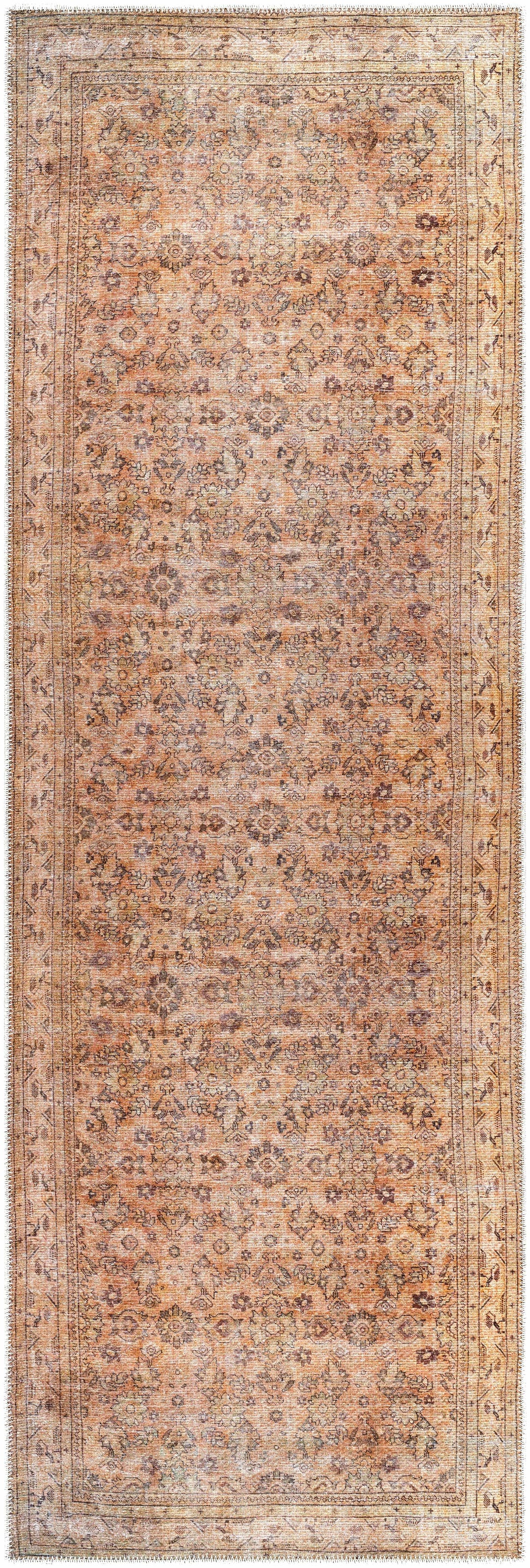 Lapining Washable Traditional Beige And Brown Area Rug