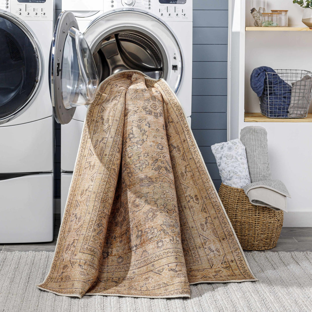 Lapining Washable Traditional Beige And Brown Area Rug - The Rug Decor