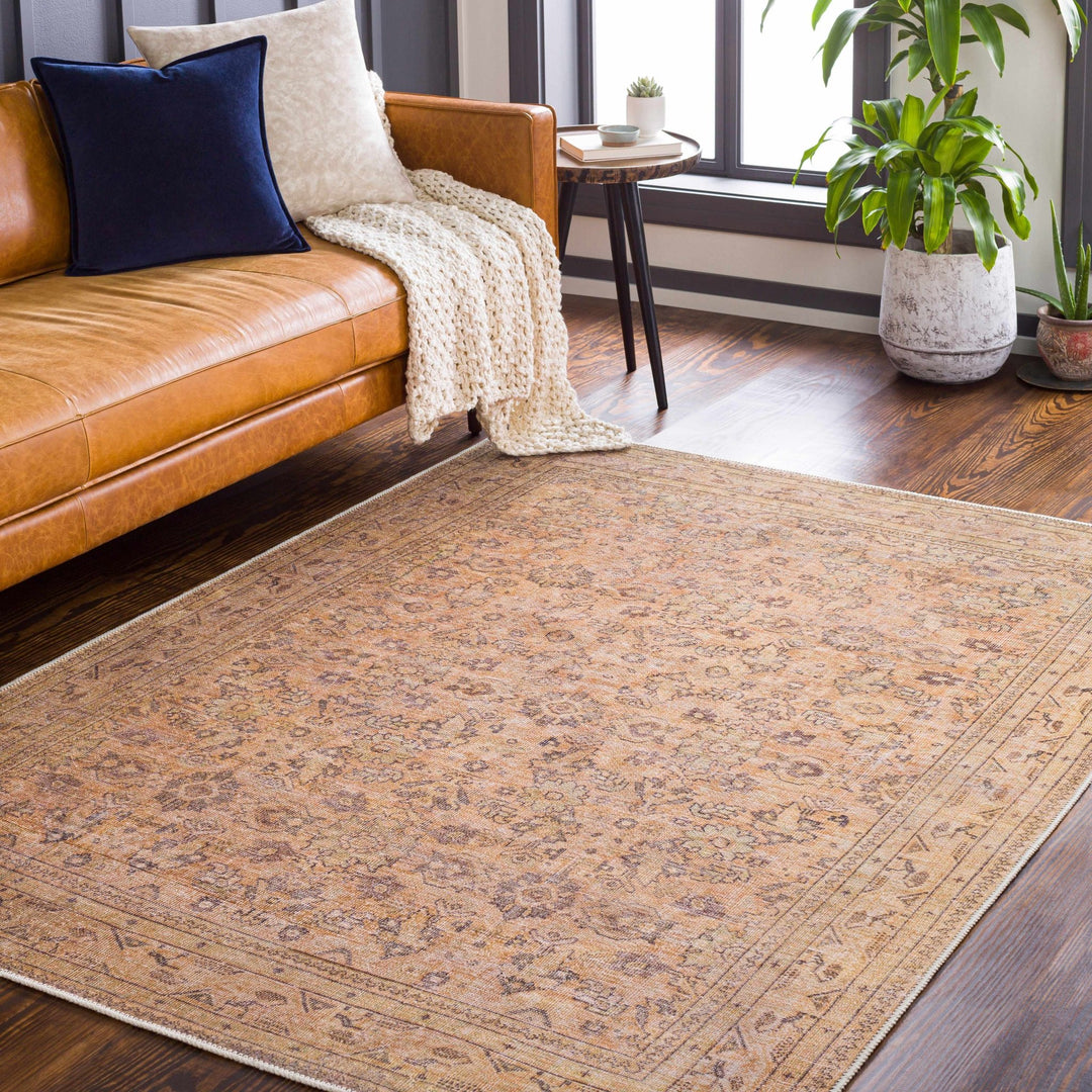 Lapining Washable Traditional Beige And Brown Area Rug - The Rug Decor