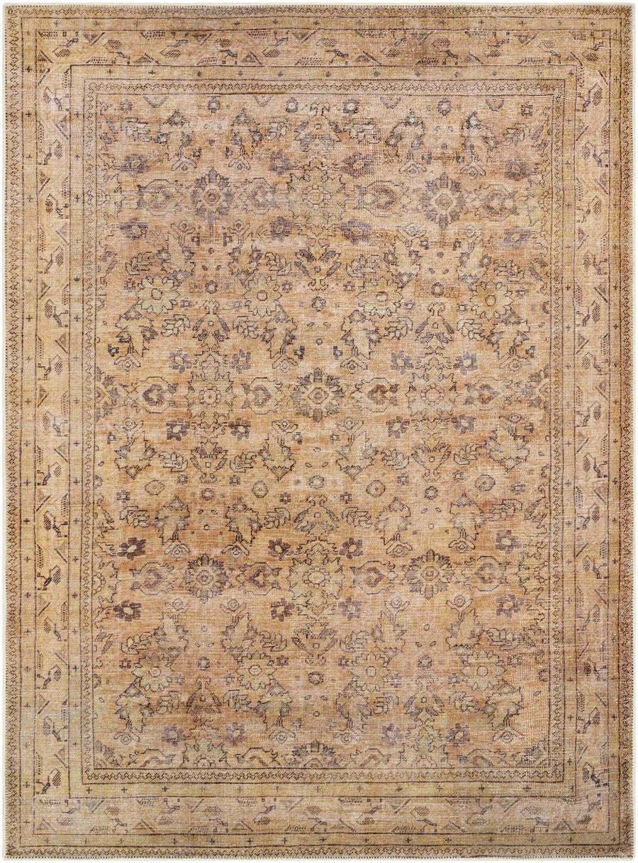 Lapining Washable Traditional Beige And Brown Area Rug - The Rug Decor