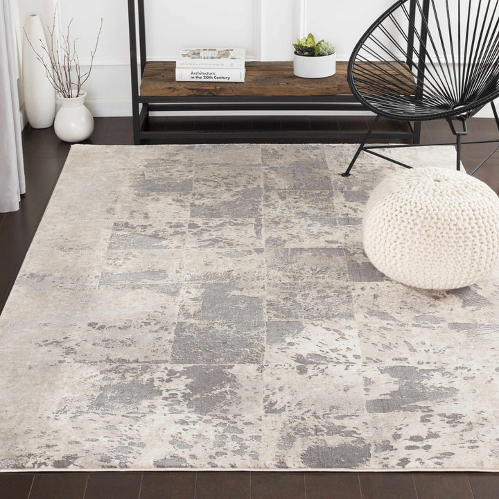 Lares Modern Abstract Design Beige And Gray Area Rug - The Rug Decor