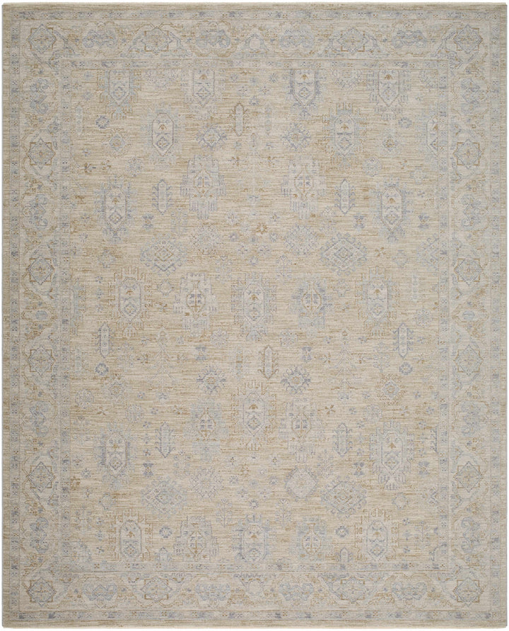 Lash Traditional Floral Design Beige And Blue Area Rug
