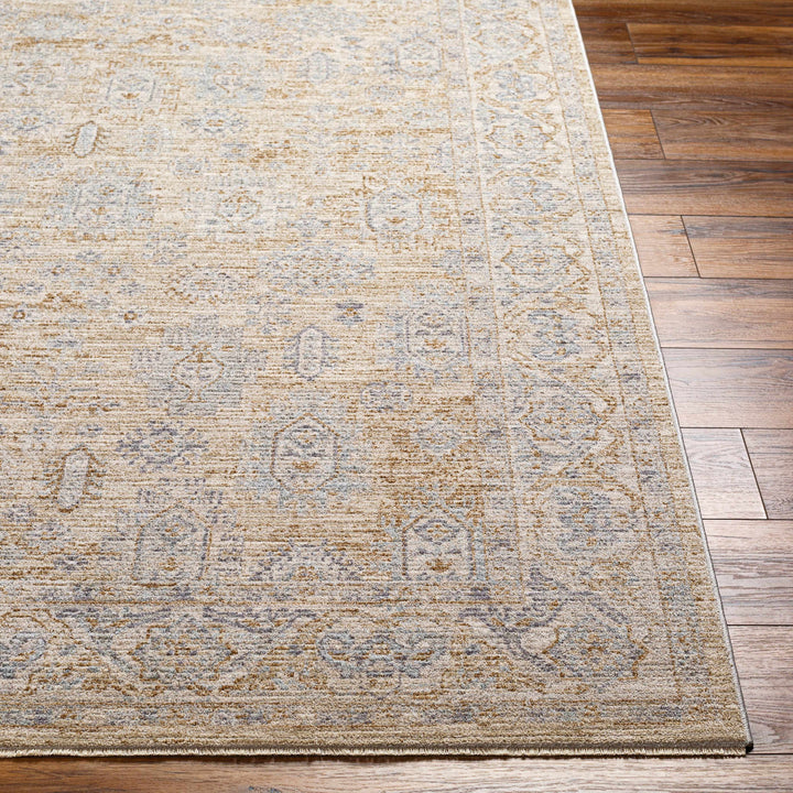 Lash Traditional Floral Design Beige And Blue Area Rug