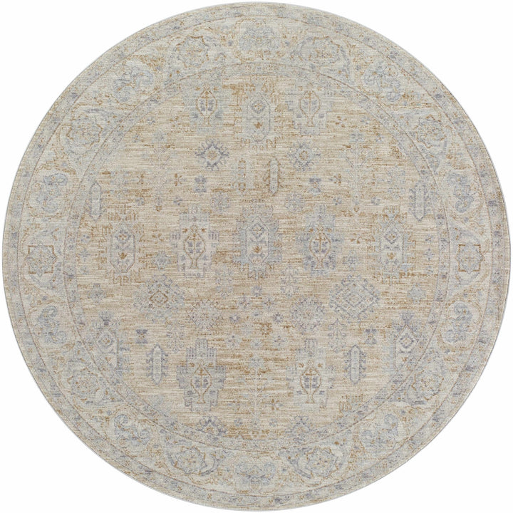 Lash Traditional Floral Design Beige And Blue Area Rug - The Rug Decor