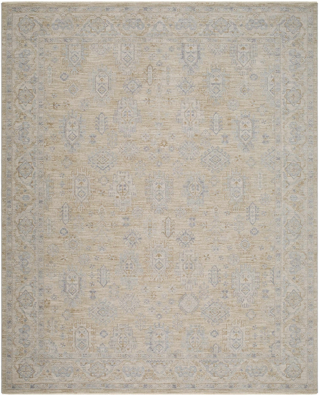 Lash Traditional Floral Design Beige And Blue Area Rug - The Rug Decor