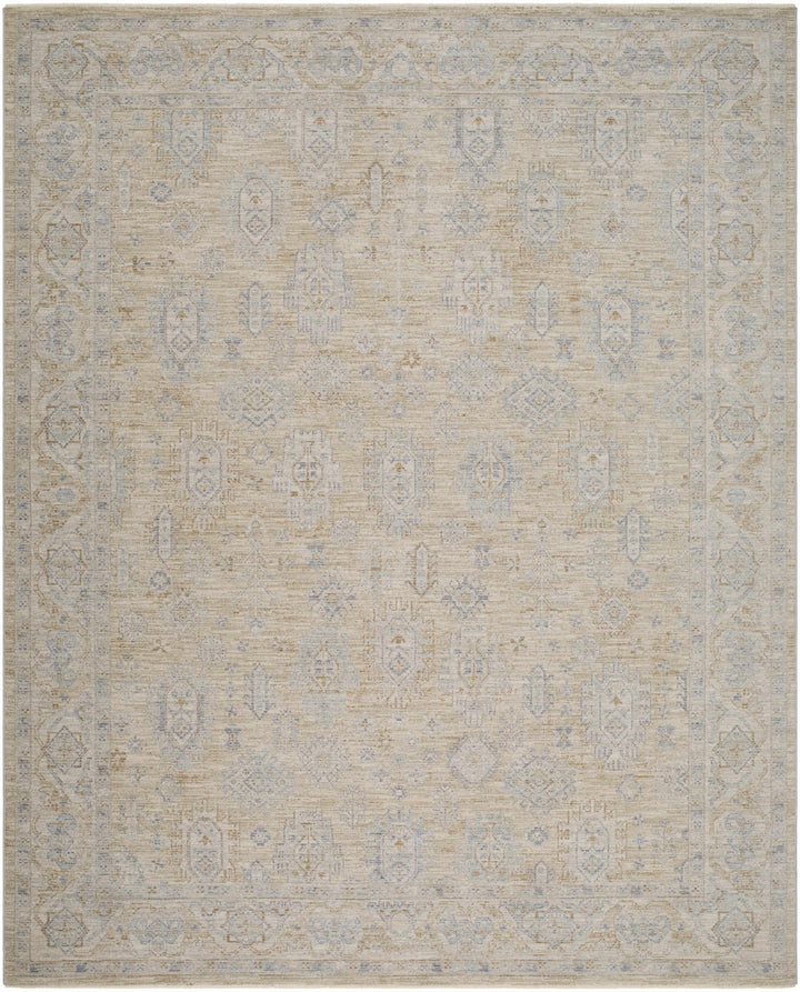 Lash Traditional Floral Design Beige And Blue Area Rug - The Rug Decor