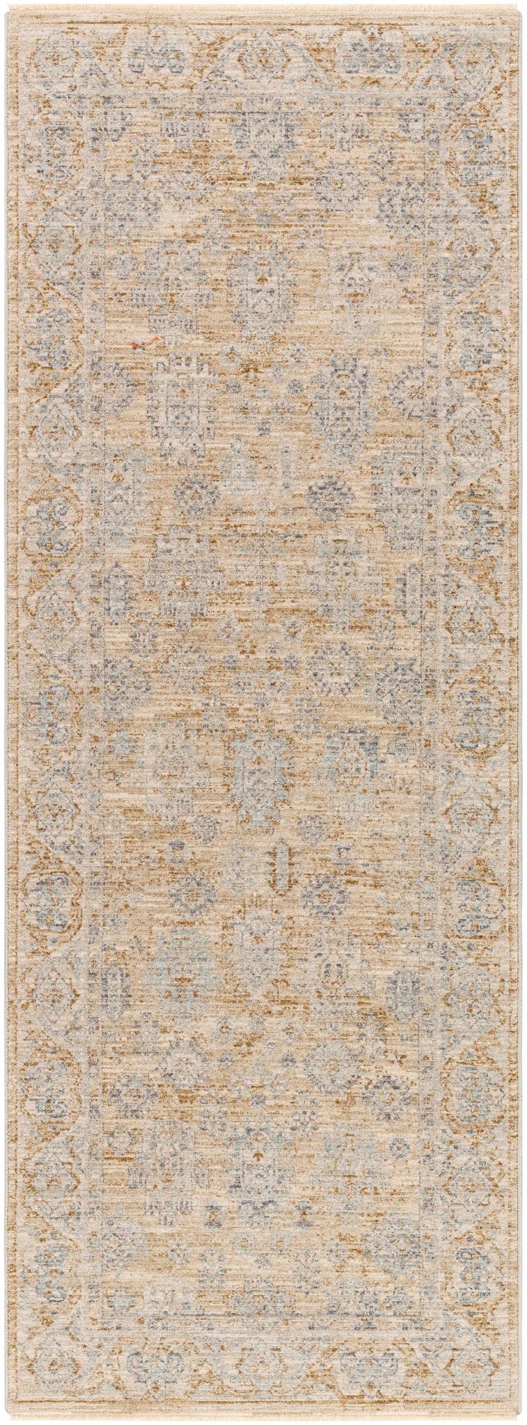 Lash Traditional Floral Design Beige And Blue Area Rug - The Rug Decor