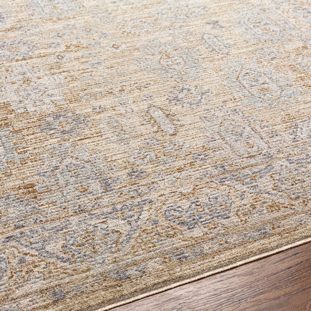 Lash Traditional Floral Design Beige And Blue Area Rug - The Rug Decor
