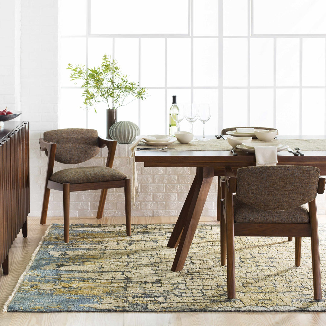 Latour Modern Abstract Design Olive Hand Knotted Wool Area Rug - The Rug Decor