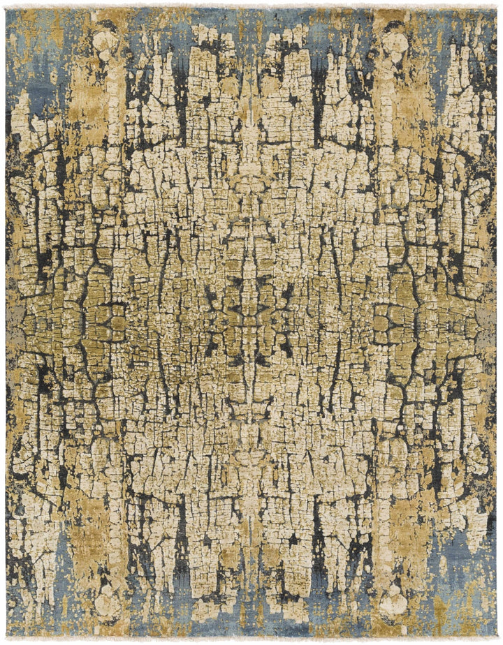 Latour Modern Abstract Design Olive Hand Knotted Wool Area Rug - The Rug Decor