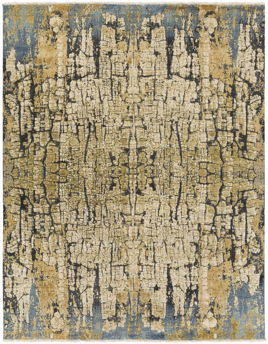 Latour Modern Abstract Design Olive Hand Knotted Wool Area Rug - The Rug Decor