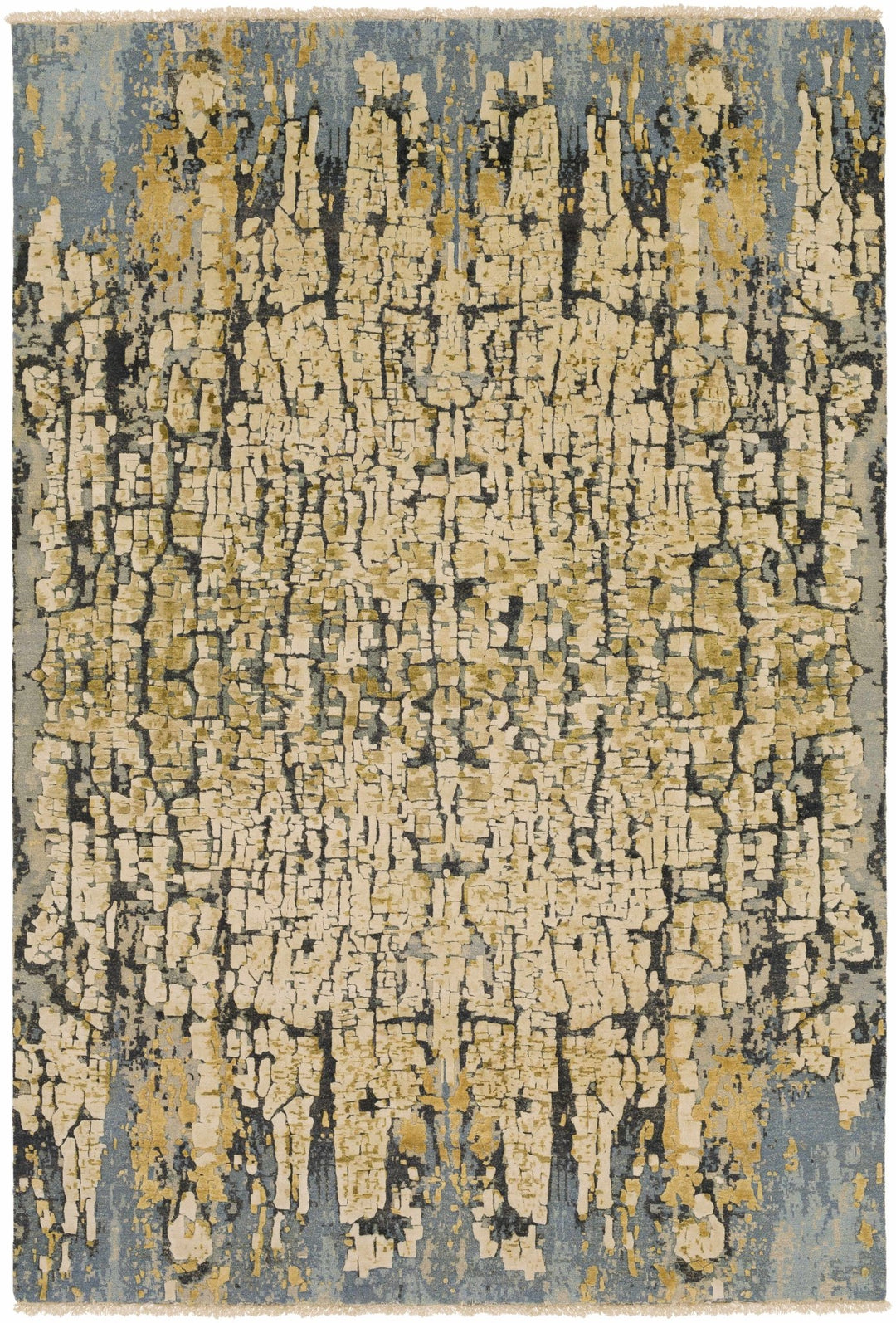 Latour Modern Abstract Design Olive Hand Knotted Wool Area Rug - The Rug Decor