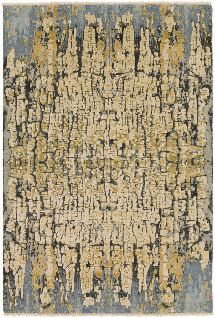 Latour Modern Abstract Design Olive Hand Knotted Wool Area Rug - The Rug Decor