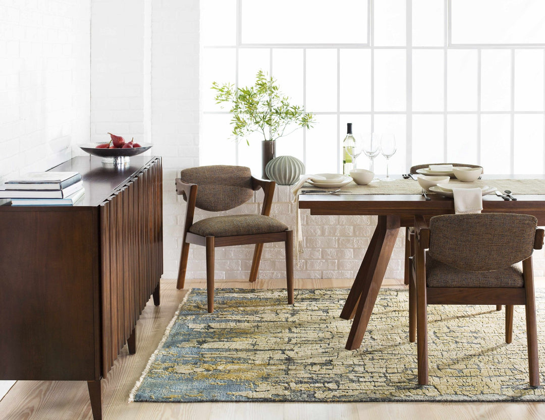Latour Modern Abstract Design Olive Hand Knotted Wool Area Rug - The Rug Decor