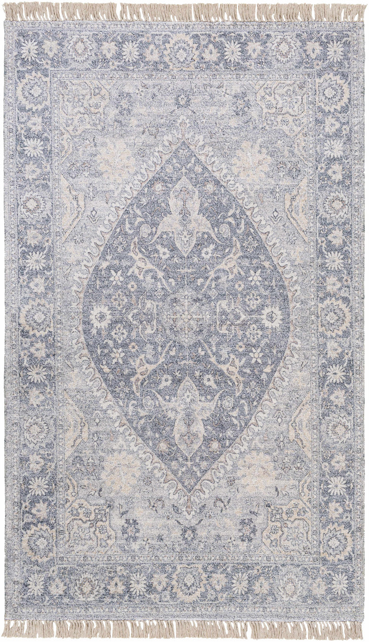 Laura Traditional Style Blue And Beige Hand Woven Area Rug
