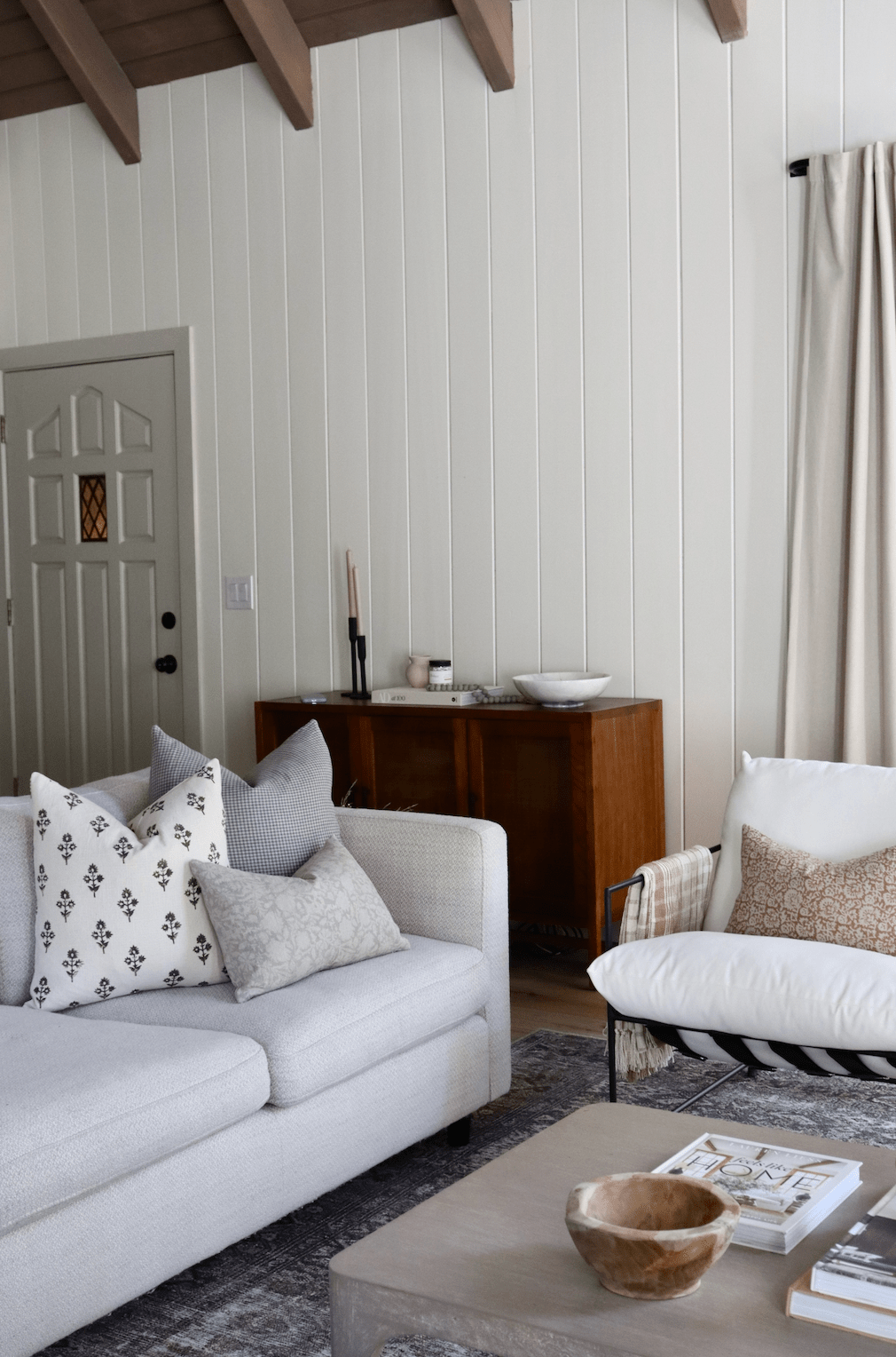 Laurel Light Gray Floral Linen Pillow Cover - The Rug Decor