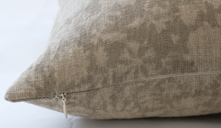Laurel Light Gray Floral Linen Pillow Cover - The Rug Decor