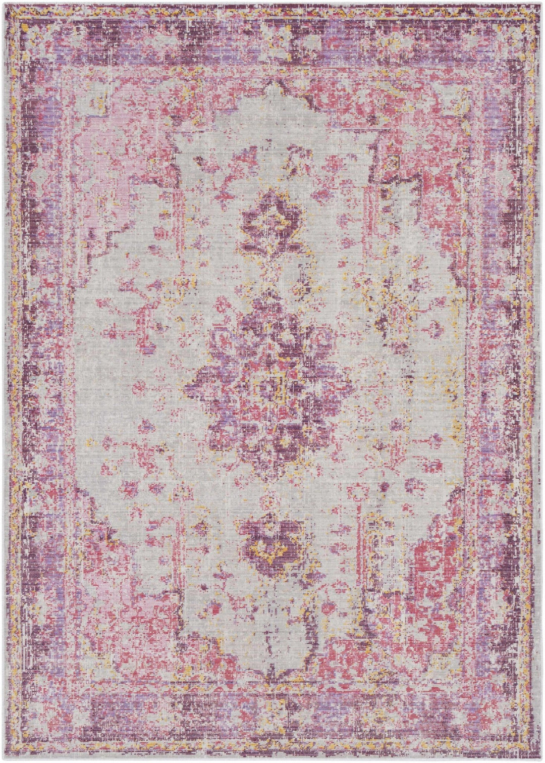 Laureldale Traditional Style Purple And Ivory Area Rug - The Rug Decor