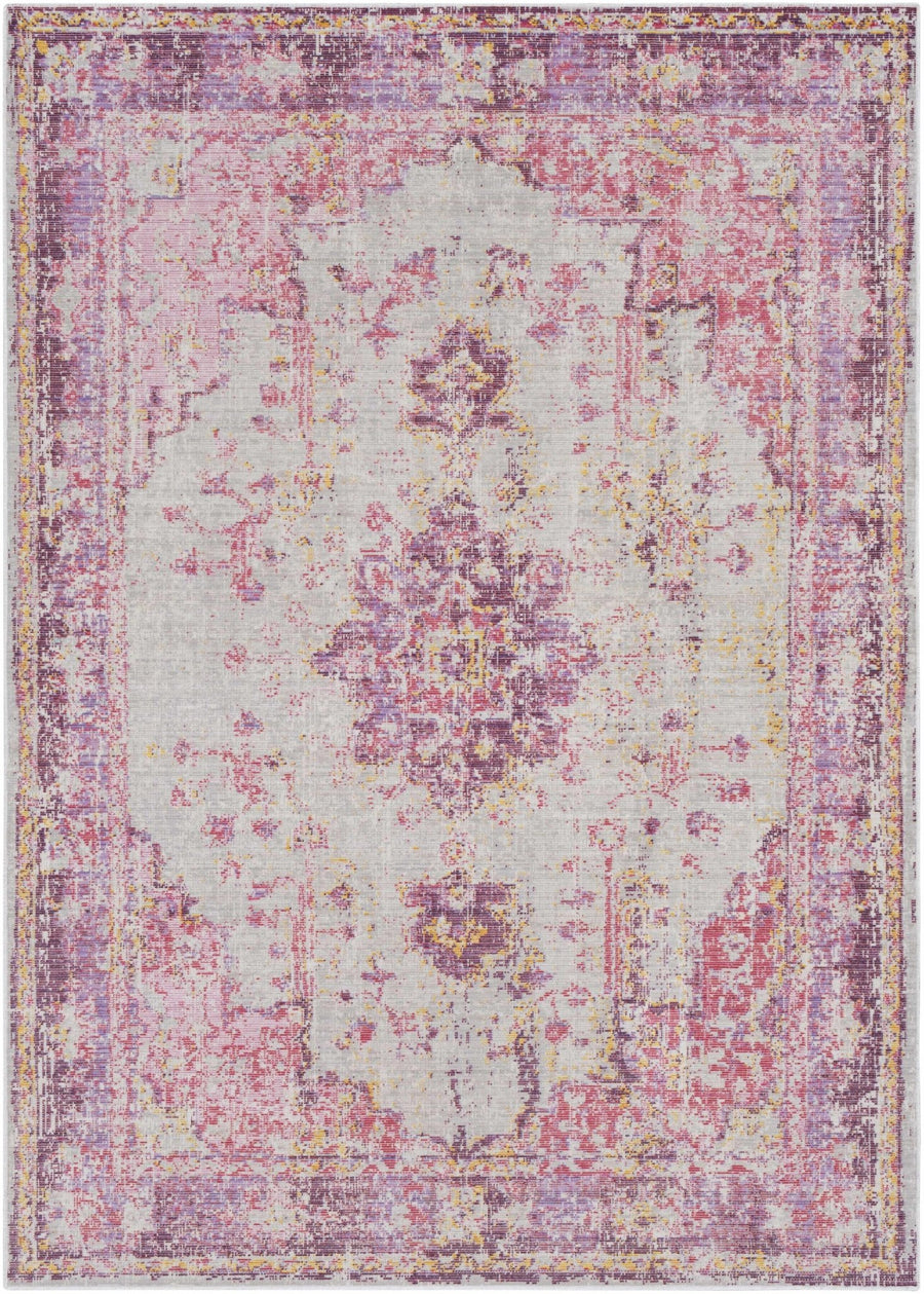 Laureldale Traditional Style Purple And Ivory Area Rug - The Rug Decor