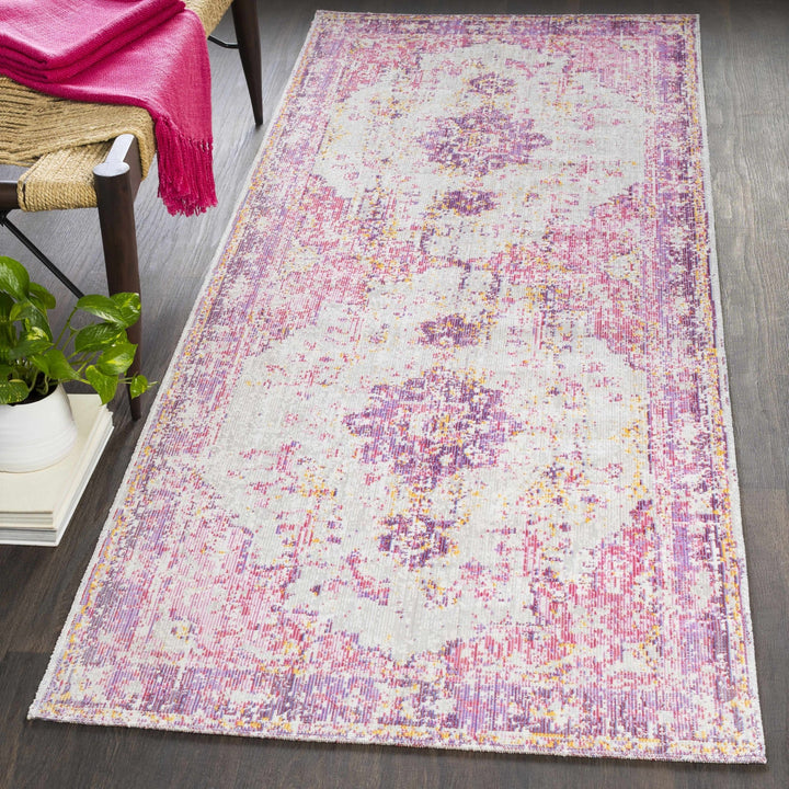Laureldale Traditional Style Purple And Ivory Area Rug - The Rug Decor