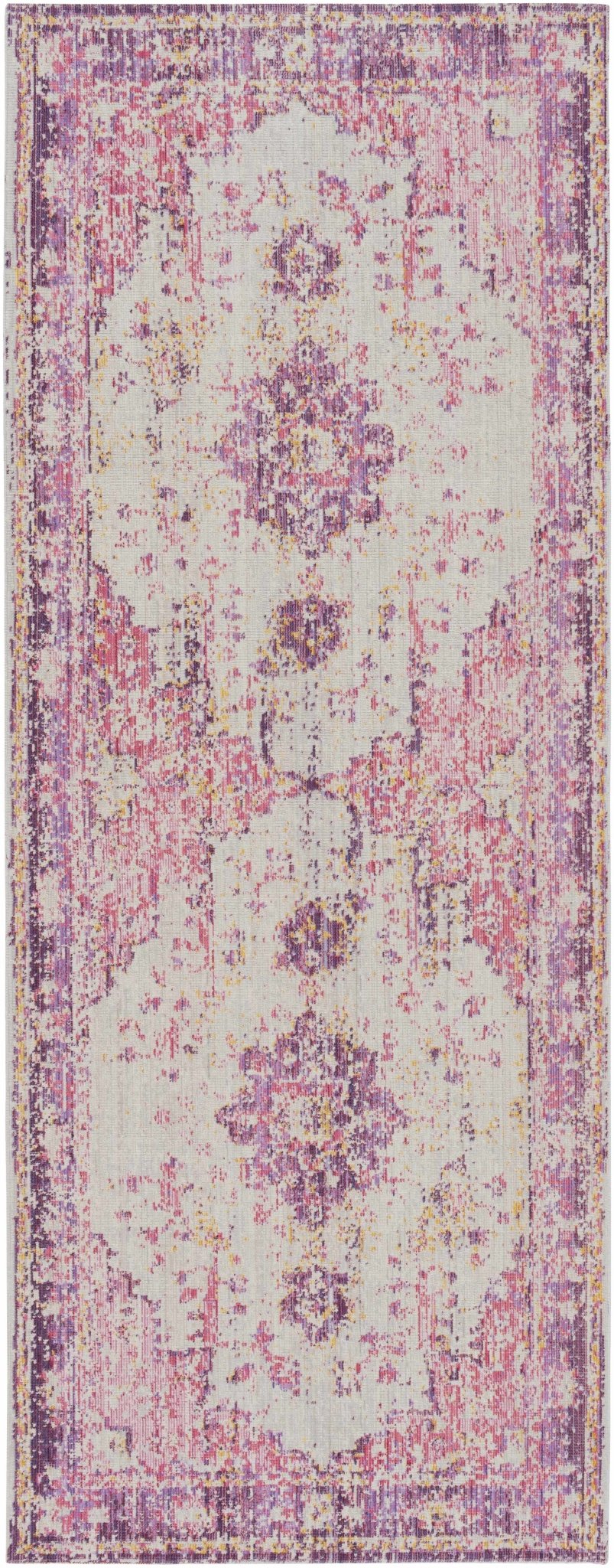 Laureldale Traditional Style Purple And Ivory Area Rug - The Rug Decor