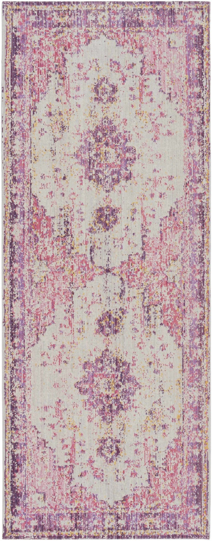 Laureldale Traditional Style Purple And Ivory Area Rug - The Rug Decor