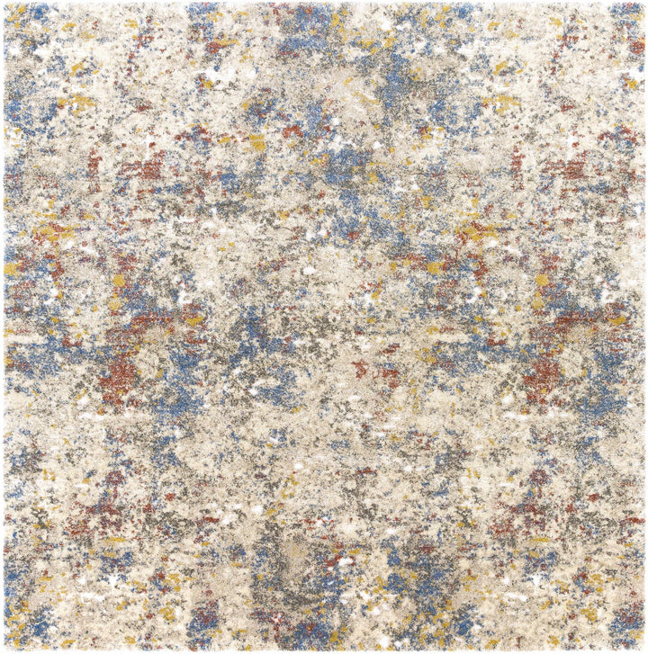 Laurencekirk Modern Abstract Design Beige And Blue Area Rug - The Rug Decor