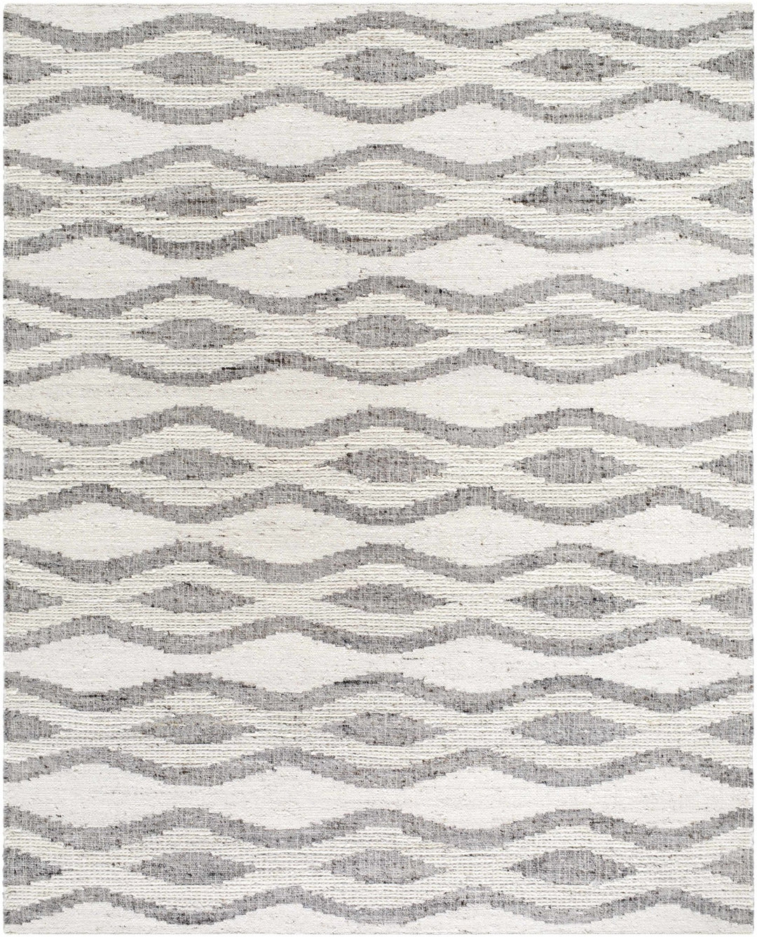 Lavalwaves Modern Style Ivory And Gray Hand Woven Wool Rug - The Rug Decor