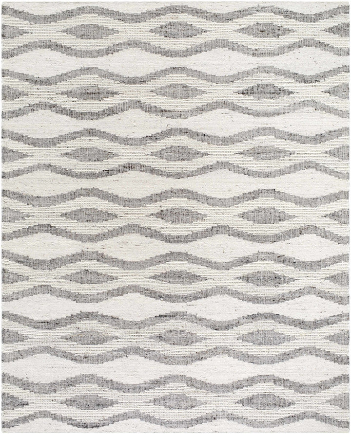 Lavalwaves Modern Style Ivory And Gray Hand Woven Wool Rug - The Rug Decor