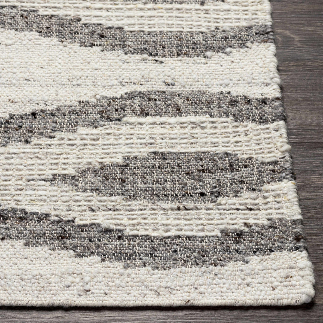 Lavalwaves Modern Style Ivory And Gray Hand Woven Wool Rug - The Rug Decor