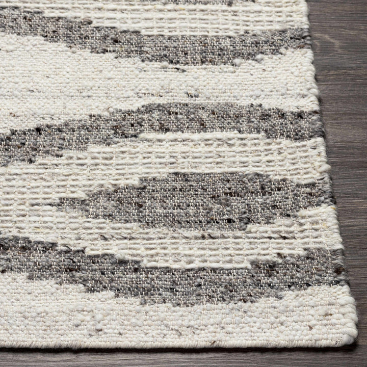 Lavalwaves Modern Style Ivory And Gray Hand Woven Wool Rug - The Rug Decor