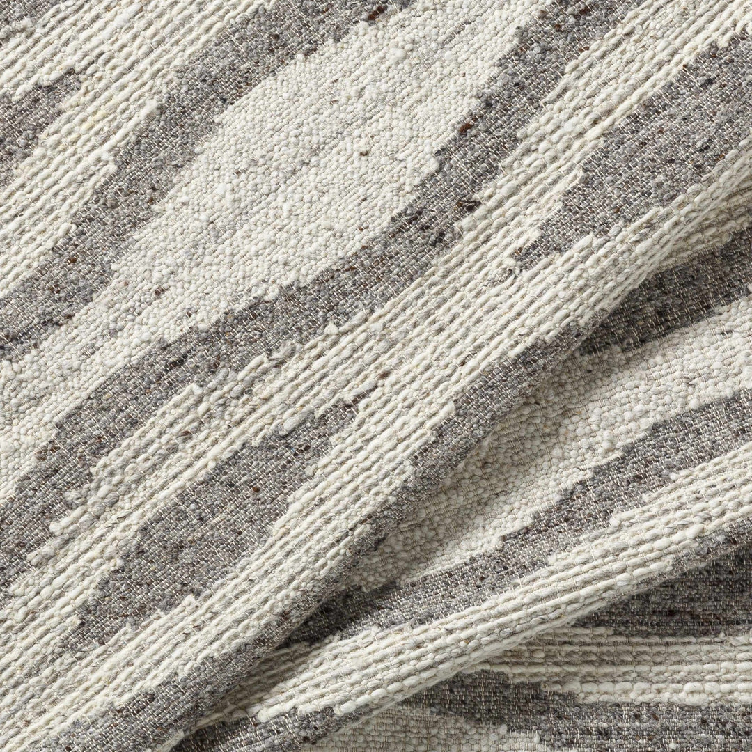 Lavalwaves Modern Style Ivory And Gray Hand Woven Wool Rug - The Rug Decor