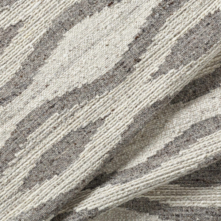 Lavalwaves Modern Style Ivory And Gray Hand Woven Wool Rug - The Rug Decor